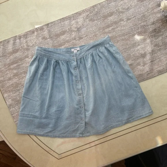 Ardene Light Blue Button-Front Skater Skirt - Picture 9 of 16